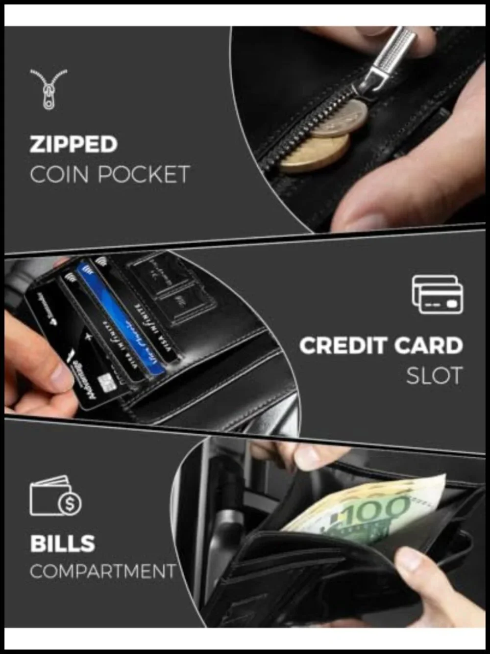 RFID Blocking Full Grain Leather Passport Holder for Travel - Slim Bi-fold